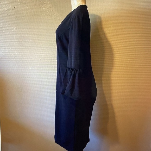 NWT Liz Claiborne Dress Women’s 4 LBD Bell puff sleeves sheath Black Preppy - Picture 4 of 11